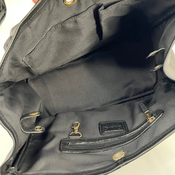 Clava Leather Tassel Handbag Black Leather Top Handle Bag Removable Pouch FLAW - Picture 9 of 10